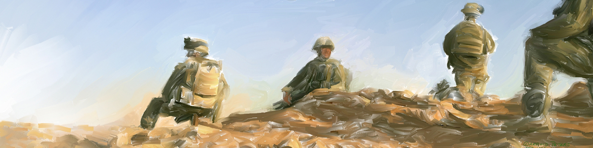 Painting: Set Perimeter in Iraq by Darrold Peters